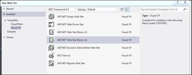 Create an ASP.NET website